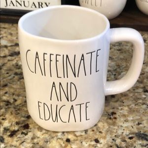Rae Dunn caffeinate and educate mug